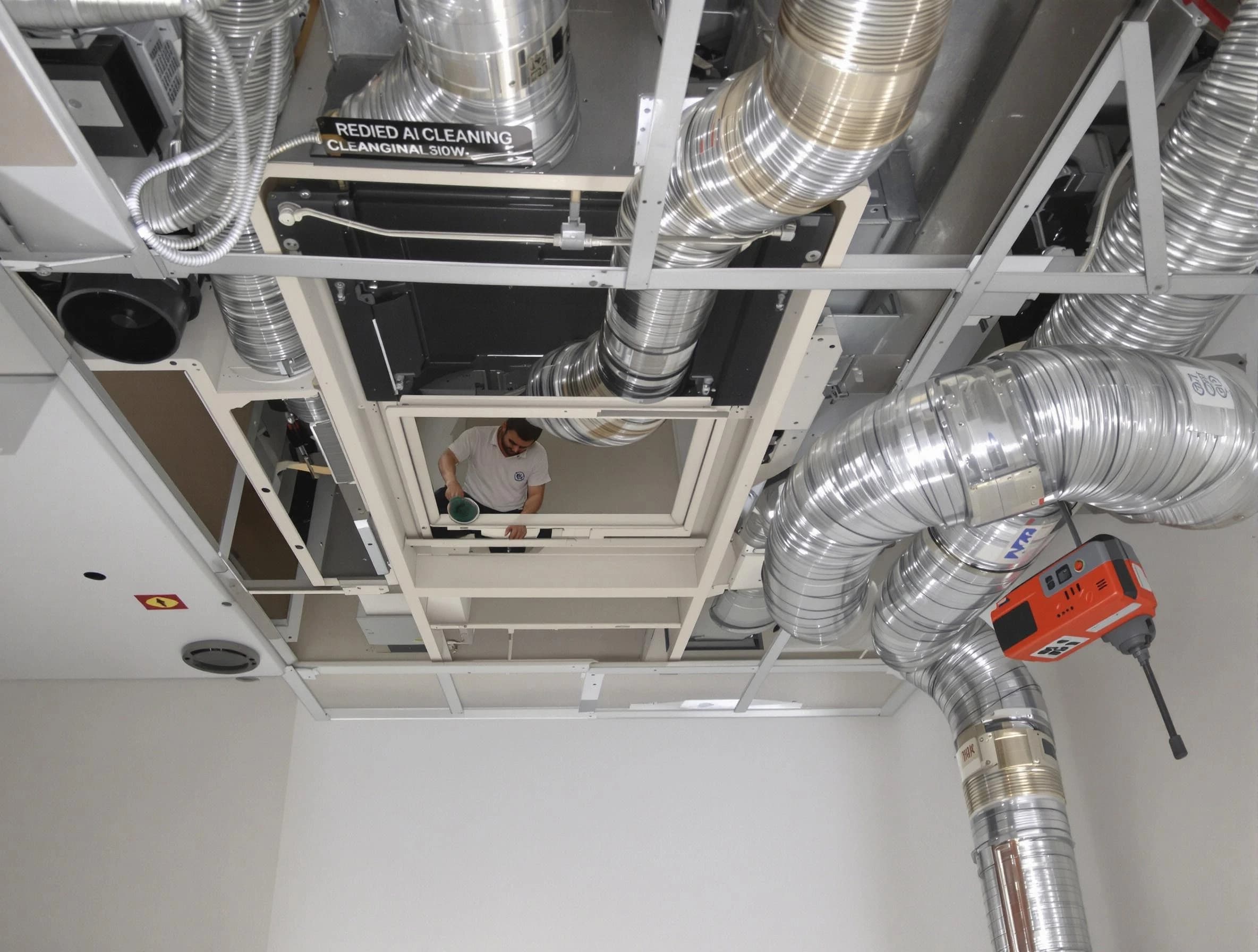 Guthrie Air Duct Cleaning technician performing detailed central duct system cleaning in Guthrie
