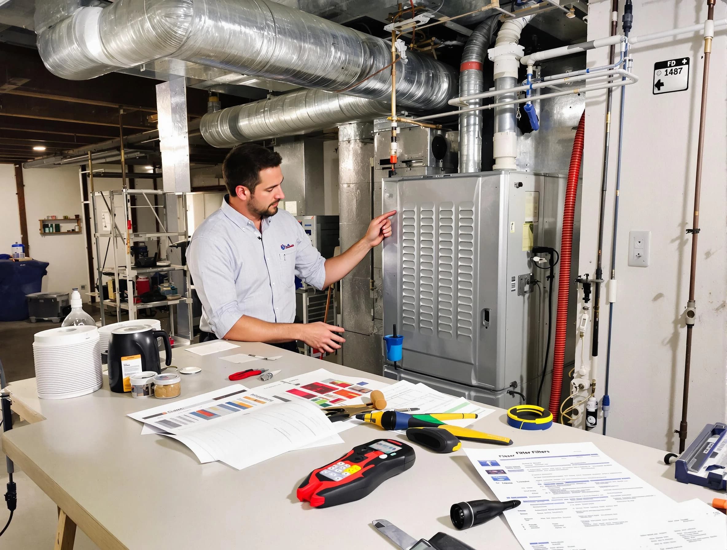 Guthrie Air Duct Cleaning inspector conducting detailed filter system evaluation using professional diagnostic tools in Guthrie