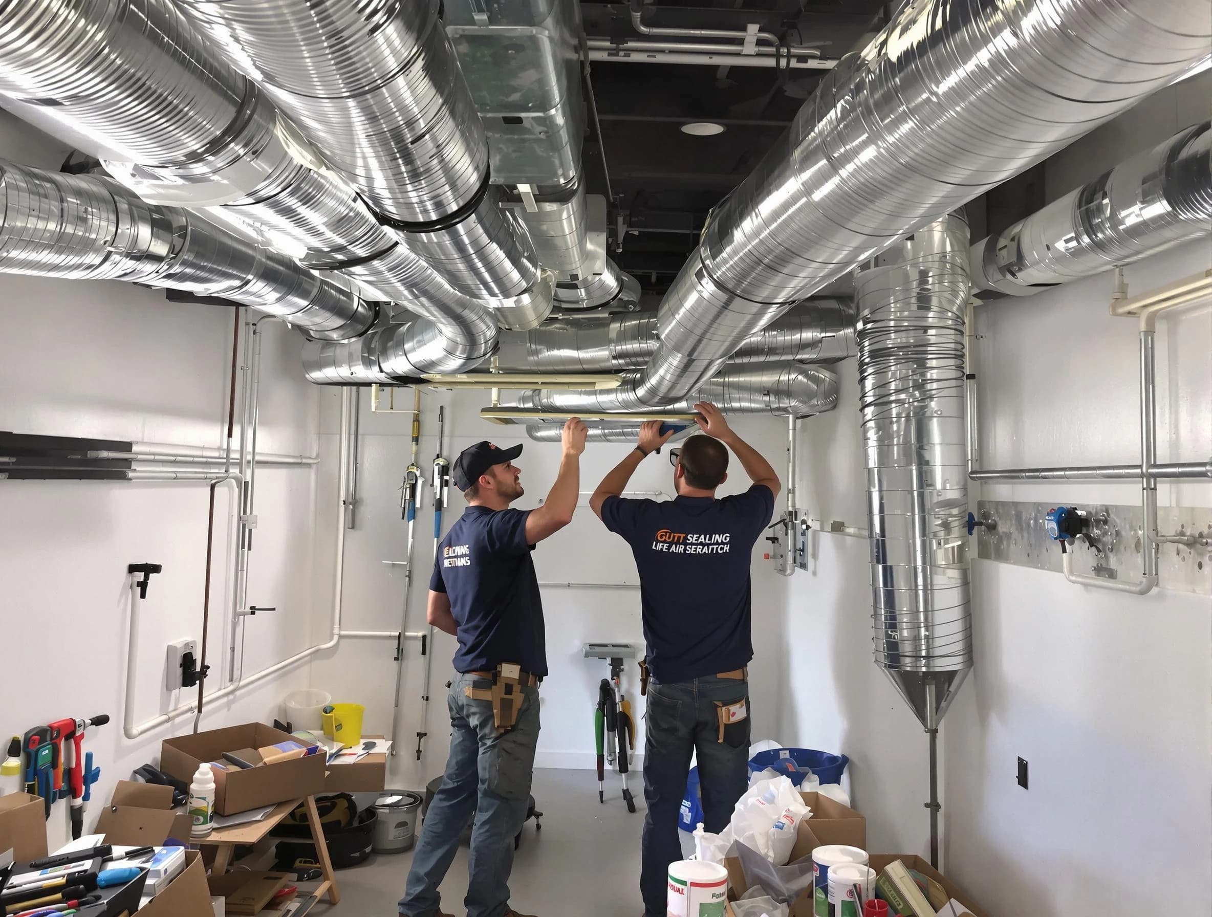 Guthrie Air Duct Cleaning technician applying professional duct sealing solutions in Guthrie