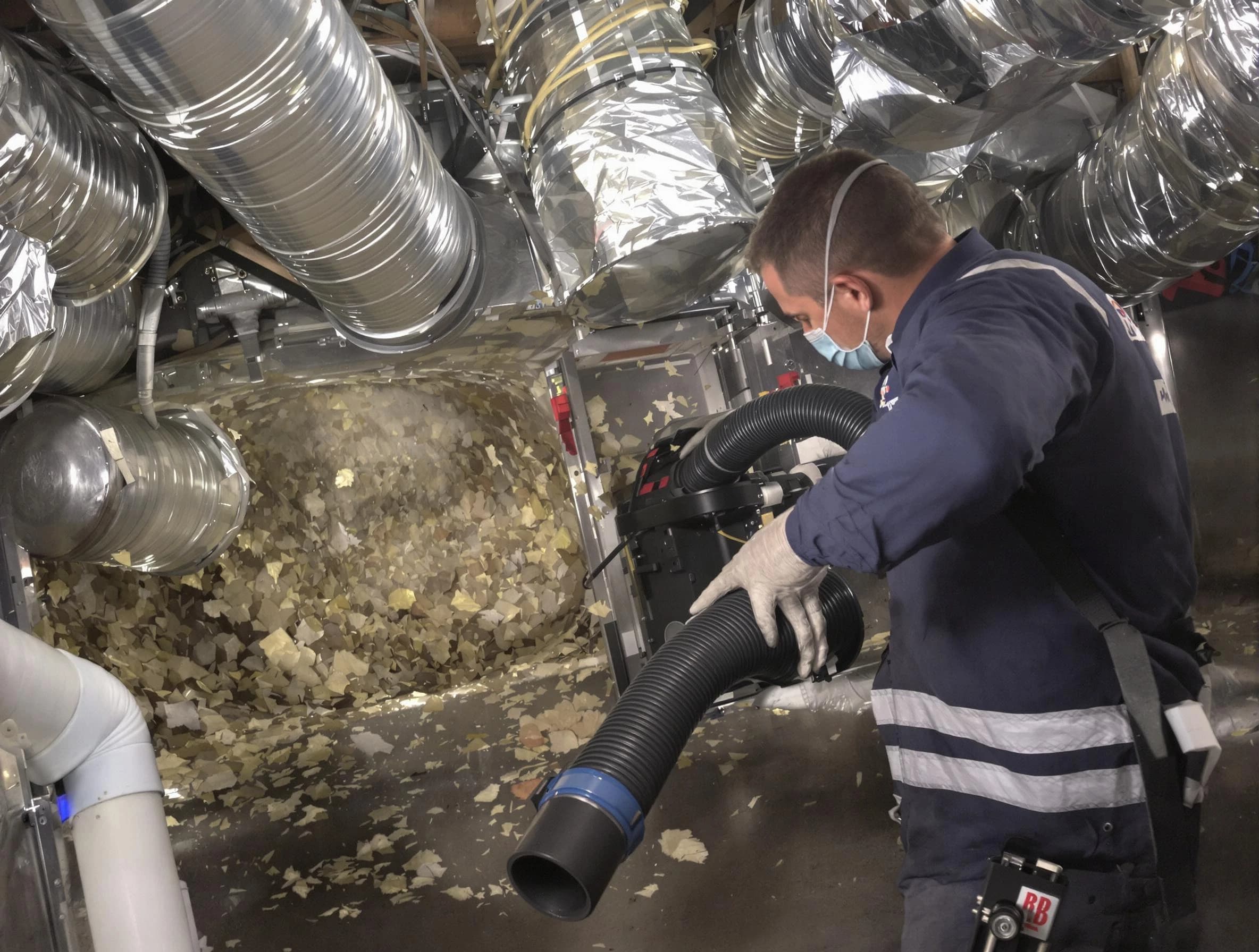 Guthrie Air Duct Cleaning specialist operating negative pressure cleaning equipment for thorough duct maintenance in Guthrie