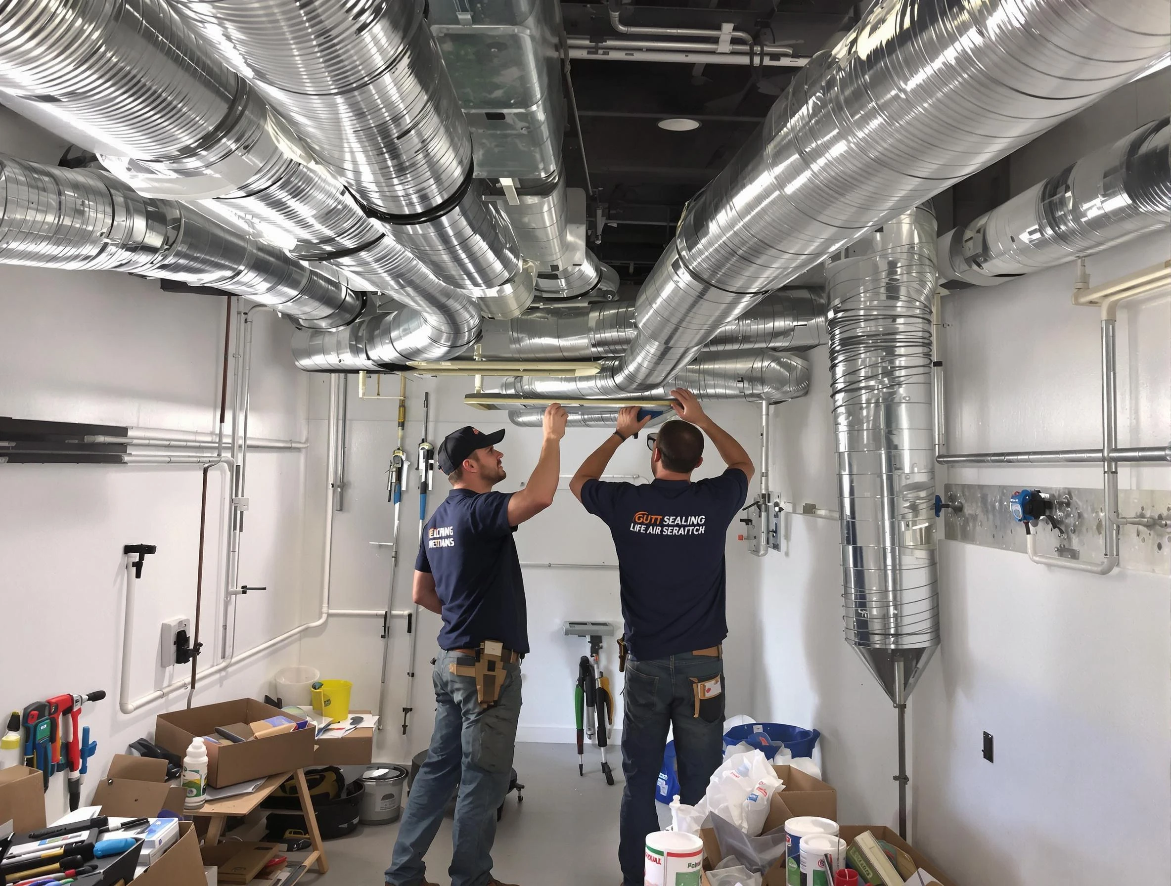 Guthrie Air Duct Cleaning technician applying professional duct sealing solutions in Guthrie